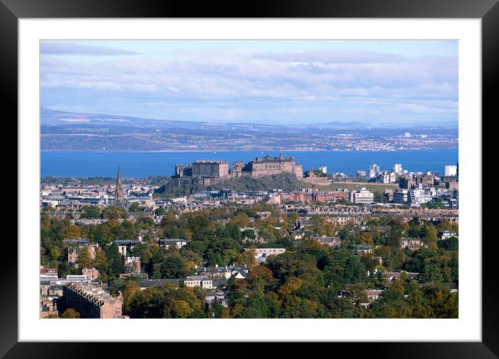 Edinburgh Castle view from above Framed Mounted Print by Theo Spanellis