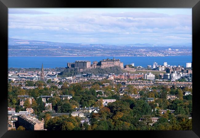 Edinburgh Castle view from above Framed Print by Theo Spanellis