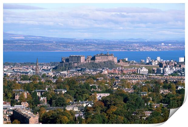 Edinburgh Castle view from above Print by Theo Spanellis