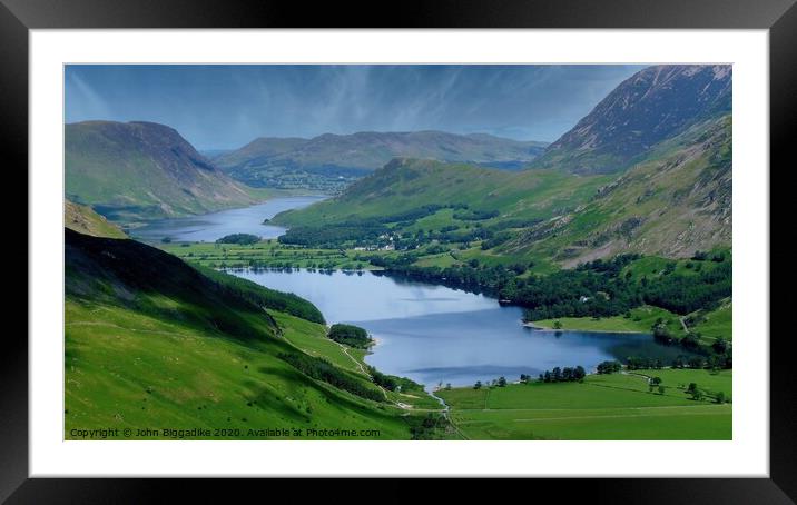 Buttermere and Crummock Water Framed Mounted Print by John Biggadike
