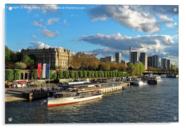 Paris, France River Seine Acrylic by Navin Mistry