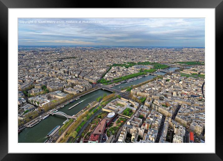 Paris Skyline (taken from the Eiffel Tower) Framed Mounted Print by Navin Mistry