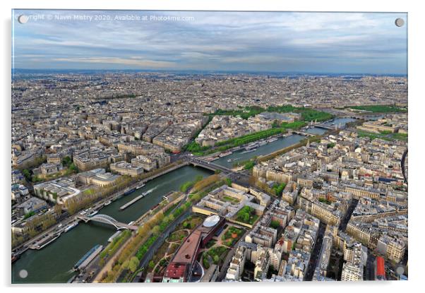 Paris Skyline (taken from the Eiffel Tower) Acrylic by Navin Mistry