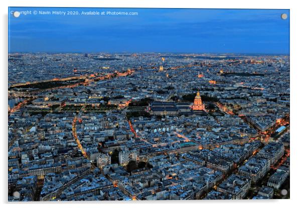 Paris Skyline Acrylic by Navin Mistry