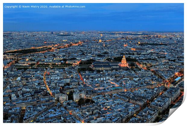 Paris Skyline Print by Navin Mistry
