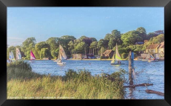 Sailing On The Thames Framed Print by Ian Lewis