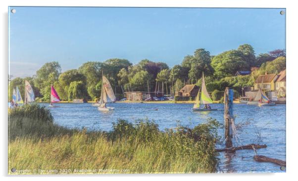 Sailing On The Thames Acrylic by Ian Lewis