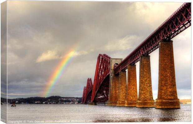 Bridge and Rainbow Canvas Print by Tom Gomez