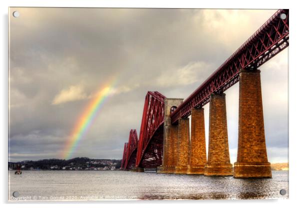 Bridge and Rainbow Acrylic by Tom Gomez