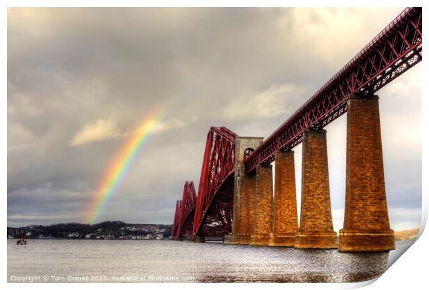 Bridge and Rainbow Print by Tom Gomez