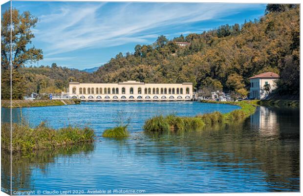 The Panperduto Dam on the Ticino river in Lombardy Italy Canvas Print by Claudio Lepri