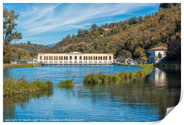 The Panperduto Dam on the Ticino river in Lombardy Italy Print by Claudio Lepri