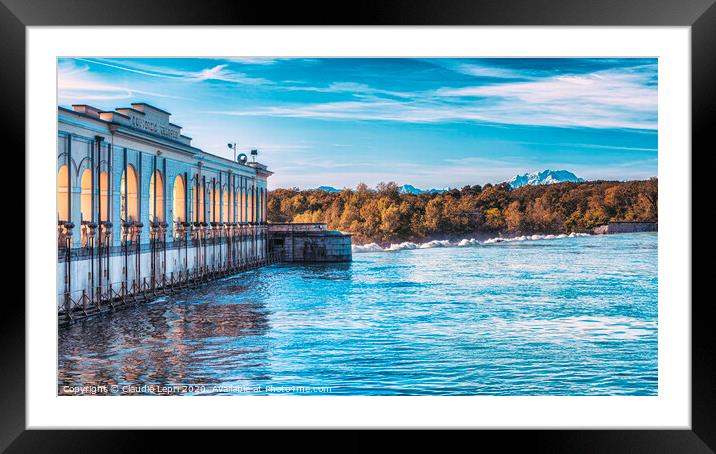 The Panperduto Dam. The side on the Ticino river. Framed Mounted Print by Claudio Lepri