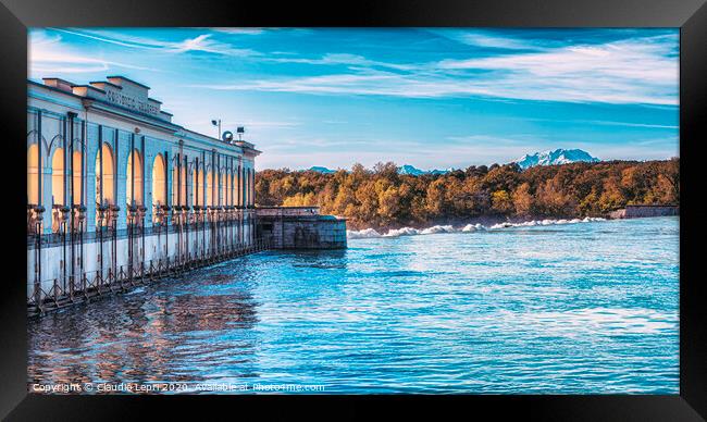 The Panperduto Dam. The side on the Ticino river. Framed Print by Claudio Lepri