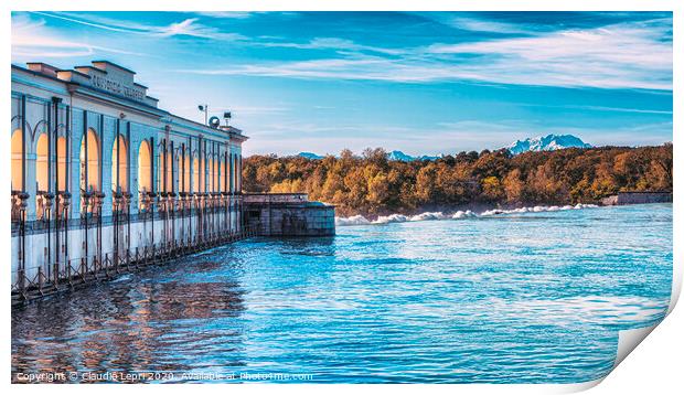 The Panperduto Dam. The side on the Ticino river. Print by Claudio Lepri