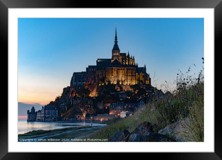 Mont Saint-Michel at Sunset Framed Mounted Print by Simon Wilkinson
