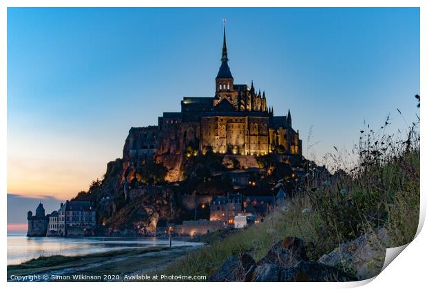Mont Saint-Michel at Sunset Print by Simon Wilkinson