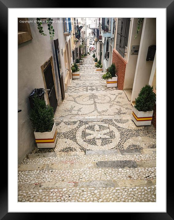 Street in Calpe   Framed Mounted Print by Aimie Burley