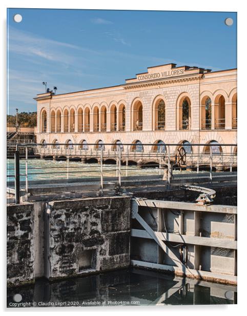 The main facade of the Panperduto Dam  Acrylic by Claudio Lepri