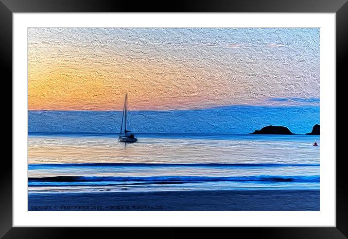 Sailing into the Sunrise, Saundersfoot Framed Mounted Print by Rhodri Phillips