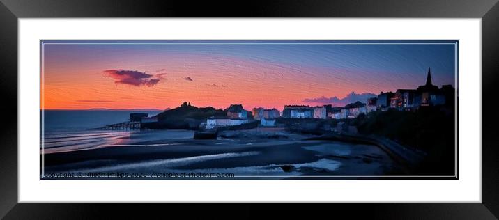 Tenby at Dawn Framed Mounted Print by Rhodri Phillips