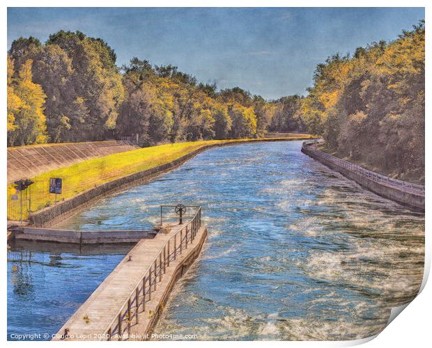 Artistic view of the Villoresi canal from the Panperduto dam Print by Claudio Lepri