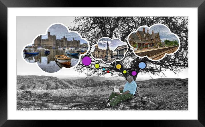 Where shall I go Next - Black & White & Colour Framed Mounted Print by Philip Brown