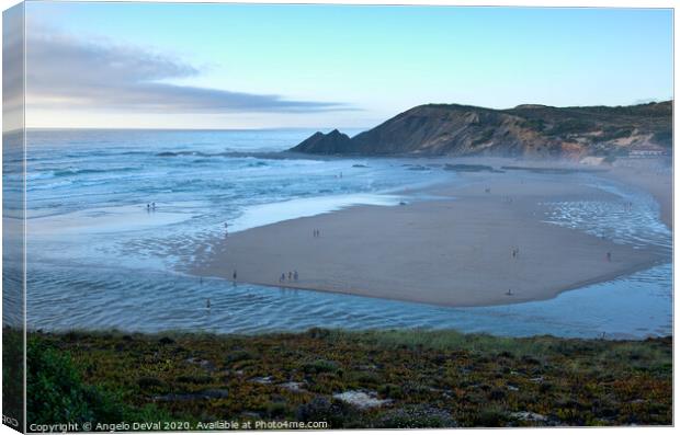 Amoreira Beach Welcoming Twilight Canvas Print by Angelo DeVal