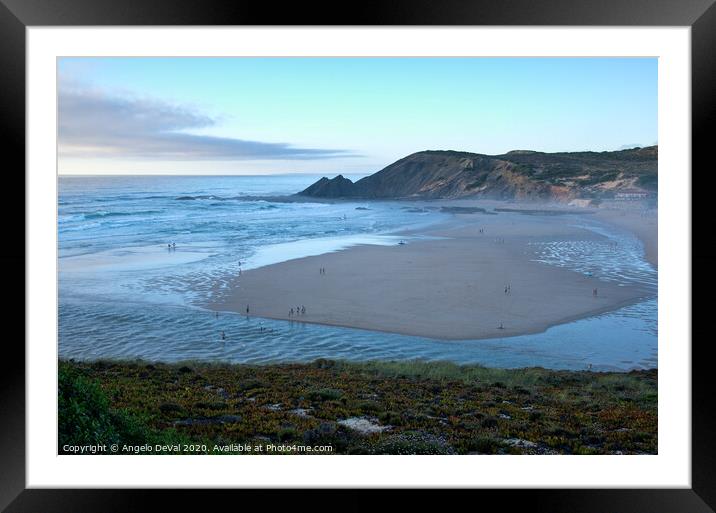 Amoreira Beach Welcoming Twilight Framed Mounted Print by Angelo DeVal