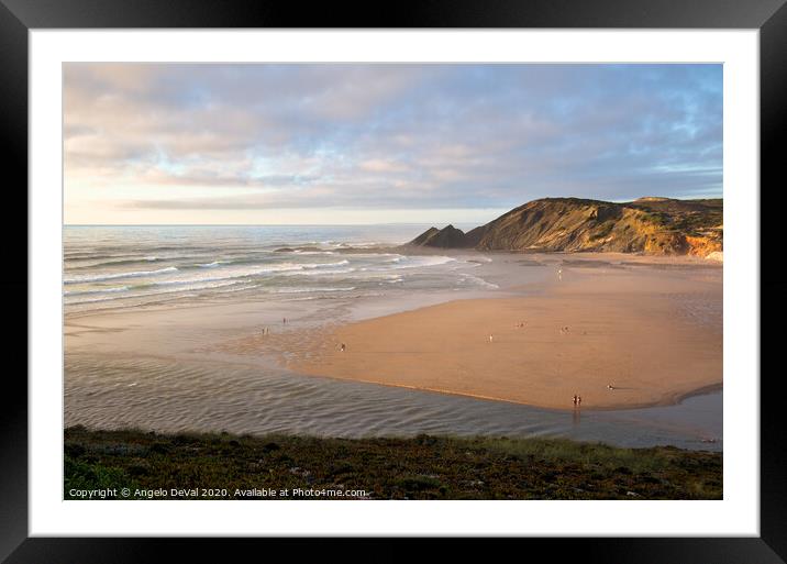 Amoreira Beach Welcoming Sunset Framed Mounted Print by Angelo DeVal