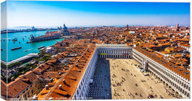 Saint Mark's Square Piazza Neighborhoods Venice Italy Canvas Print by William Perry