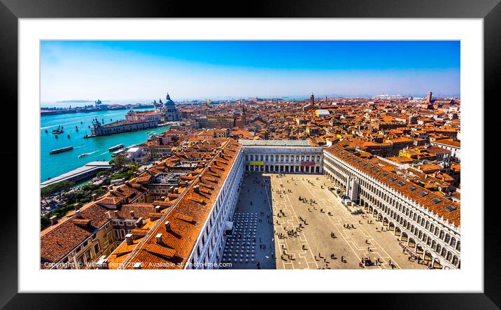 Saint Mark's Square Piazza Neighborhoods Venice Italy Framed Mounted Print by William Perry
