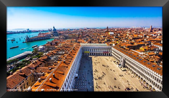 Saint Mark's Square Piazza Neighborhoods Venice Italy Framed Print by William Perry