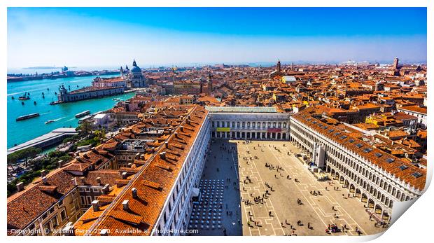 Saint Mark's Square Piazza Neighborhoods Venice Italy Print by William Perry