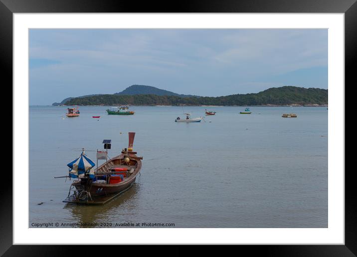 Rawai Beach Boats Framed Mounted Print by Annette Johnson