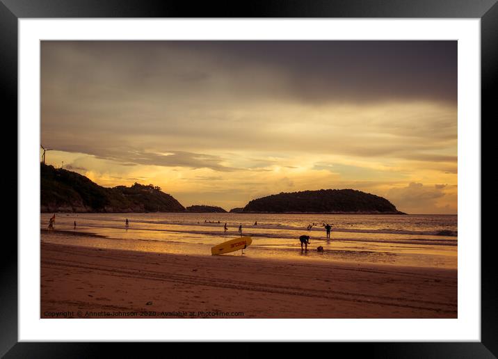 Naiharn at Sunset Framed Mounted Print by Annette Johnson