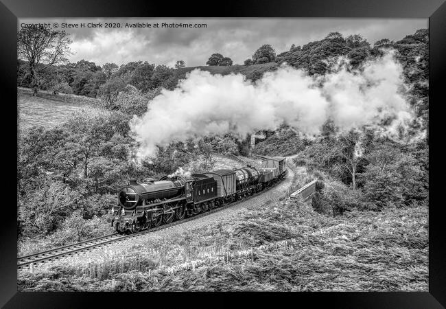 LNER Goods Train - Black and White Framed Print by Steve H Clark