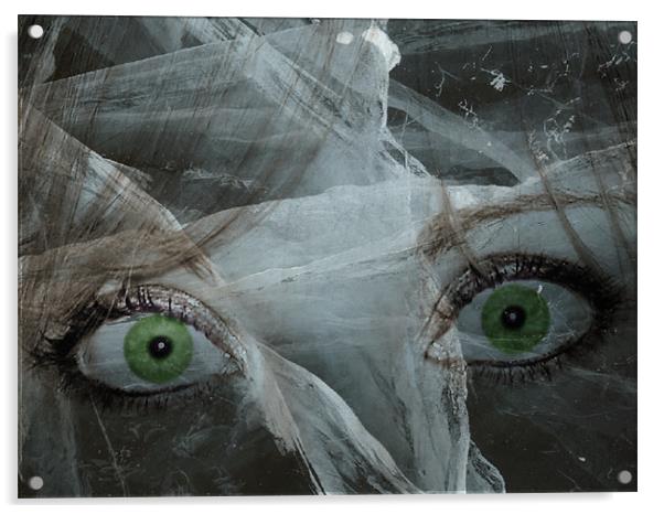 green eyed monster Acrylic by rachael hardie