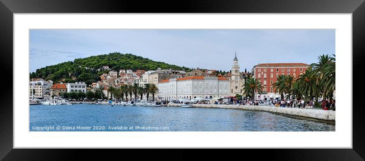  Split Croatia Panoramic Framed Mounted Print by Diana Mower