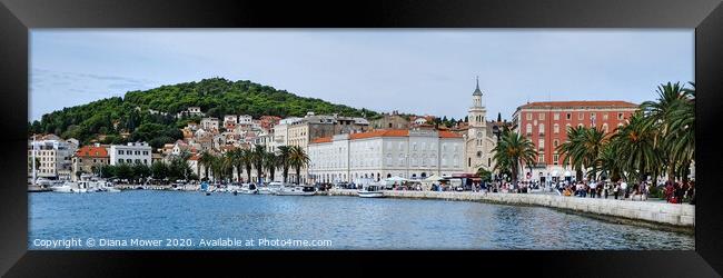  Split Croatia Panoramic Framed Print by Diana Mower