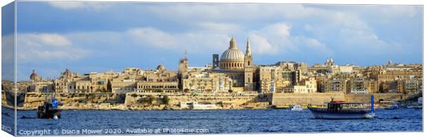 Valletta Malta Panoramic Canvas Print by Diana Mower