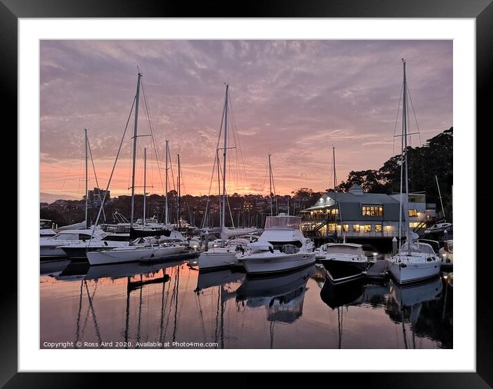 Yachts in Mosman Bay, Sydney Framed Mounted Print by Ross Aird