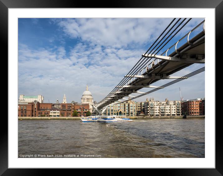 Millennium Bridge, London Framed Mounted Print by Frank Bach