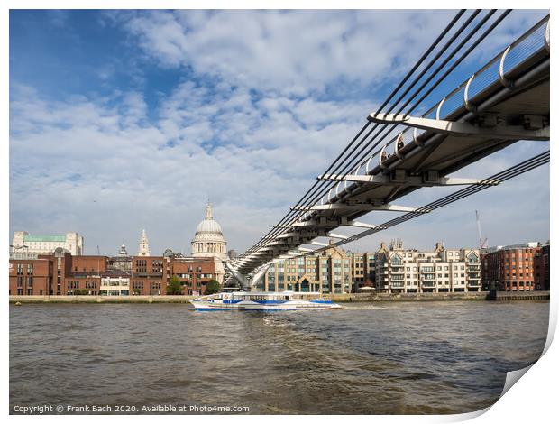 Millennium Bridge, London Print by Frank Bach