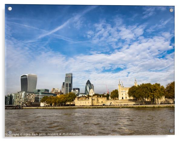 Tower of London panorama seen from river Thames Acrylic by Frank Bach
