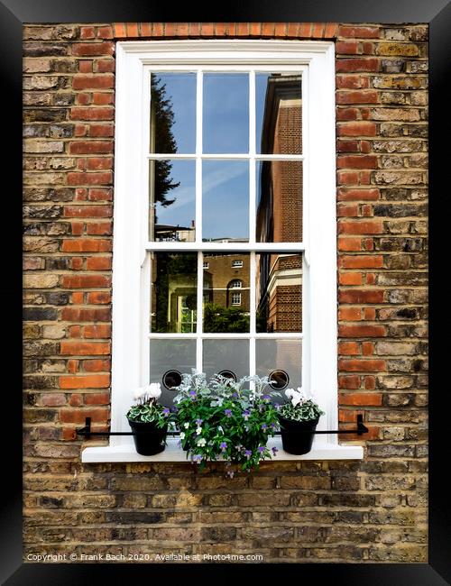 English home with flowers in Greenwich Village, London Framed Print by Frank Bach
