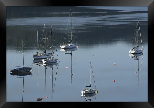 Boats Moored on Scottish Loch Framed Print by Tim O'Brien