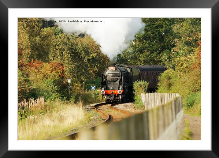 STEAMING AHEAD Framed Mounted Print by andrew saxton