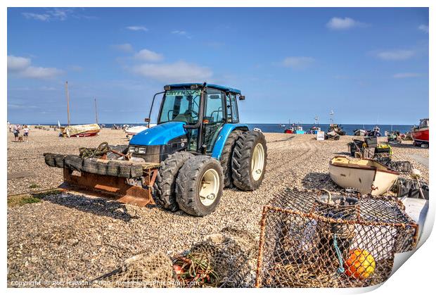 Beer Beach Tractor Print by Rob Hawkins