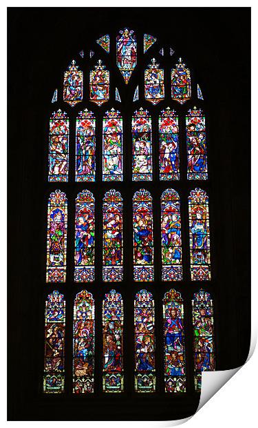 Christchurch Priory West Window Print by Chris Day